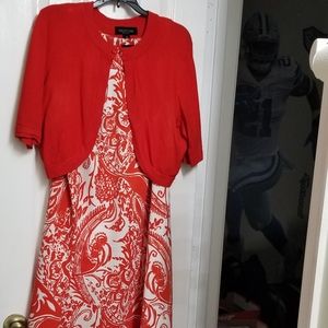 Redish orange and white dress